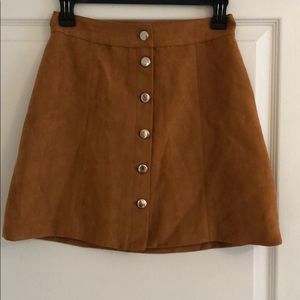 Faux suede brown skirt